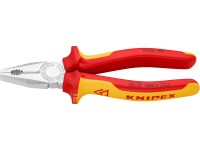 Knipex Kombinované kleště, chromované, izolované vícesl. návleky, VDE, 180 mm