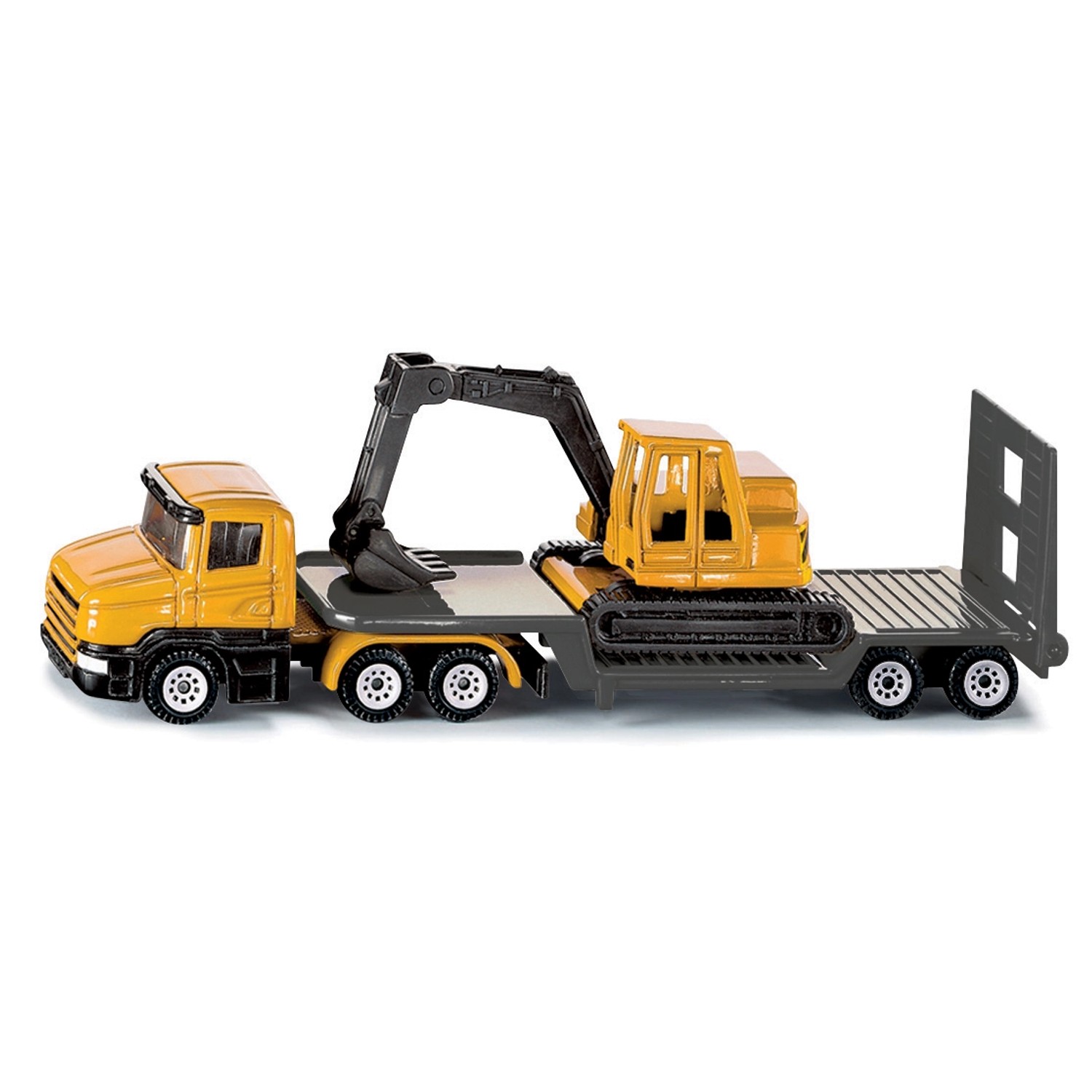 SIKU Kovový model Tahač s podvalníkem a rypadlem