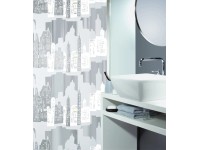 Spirella Sprchový závěs Skyline stříbrný 180 cm x 200 cm