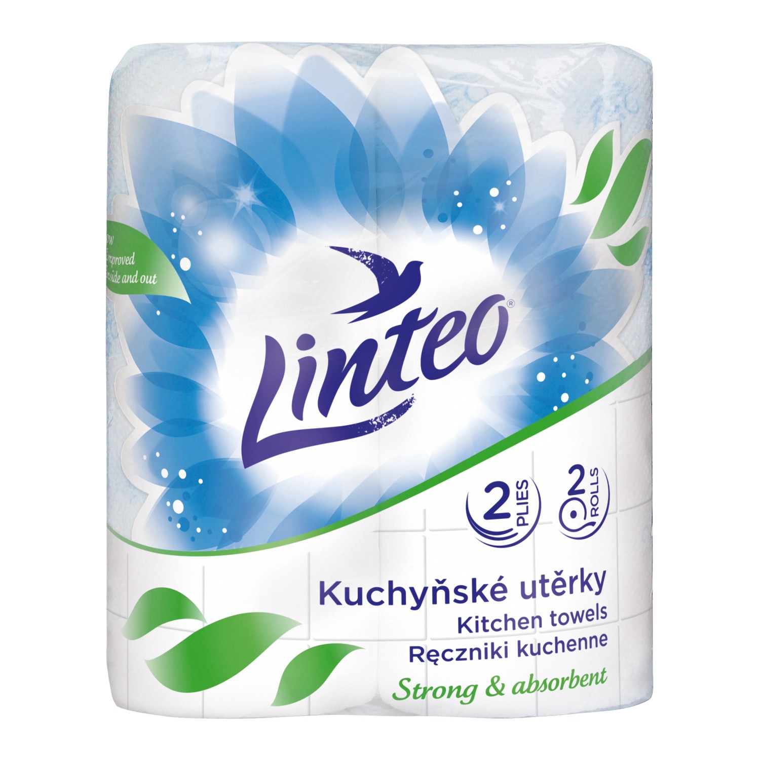 Linteo 2vrstvé kuchyňské papírové utěrky, 2 x 10 m, 2 role