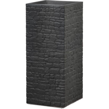 Scheurich Květináč Muretto High Stony Black 26 x 26 x 60 cm