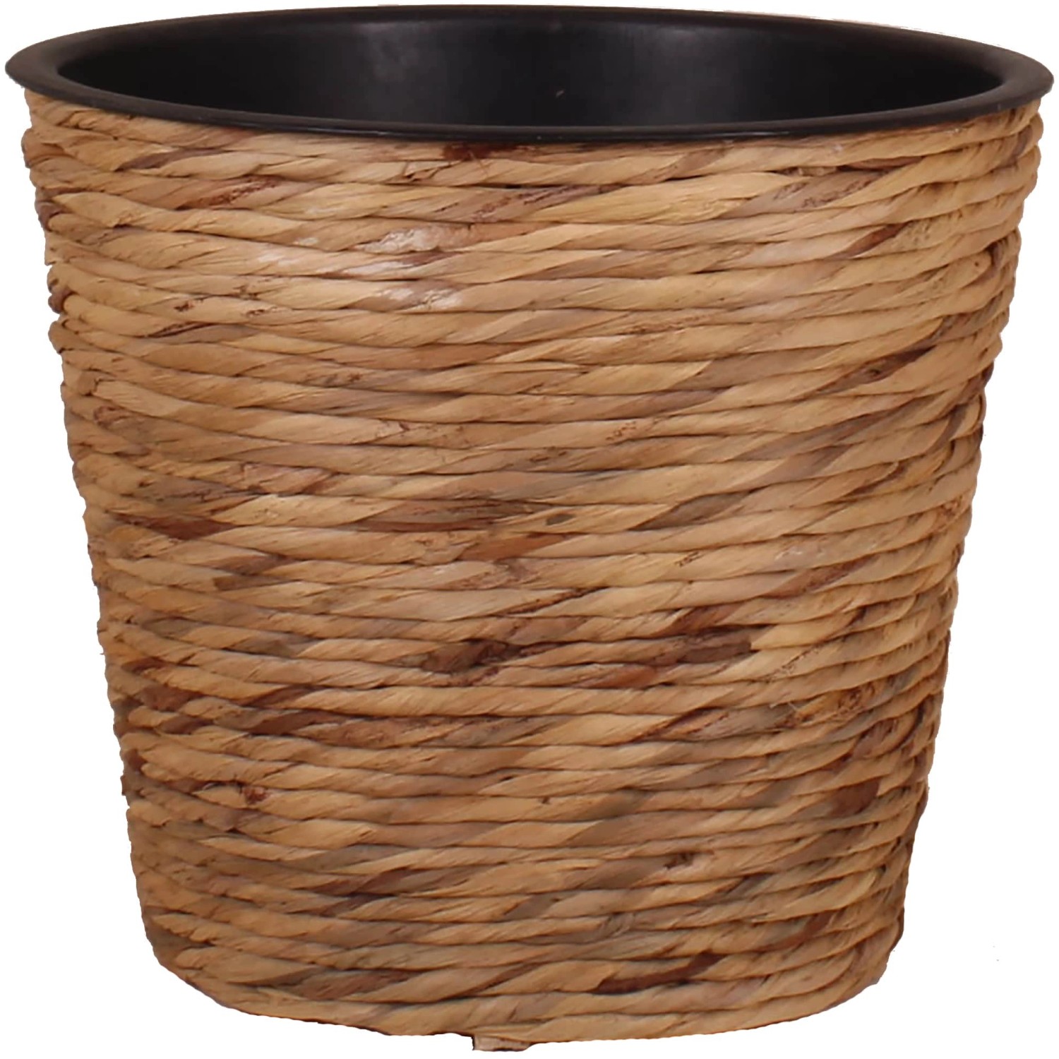 Obal na květináč plastový, ratanový vzhled, 30 x 26 cm