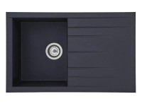 Respekta Kuchyňský dřez Mineralite Houston černý 80 x 50 cm