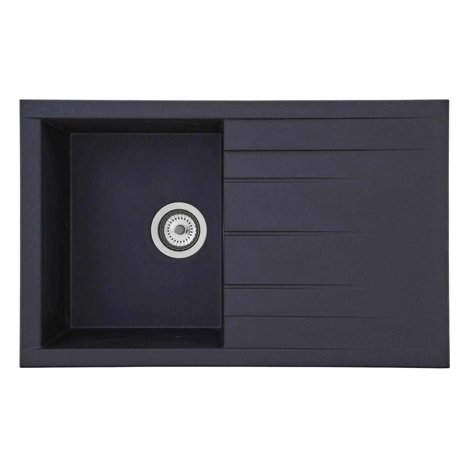 Respekta Kuchyňský dřez Mineralite Houston černý 80 x 50 cm