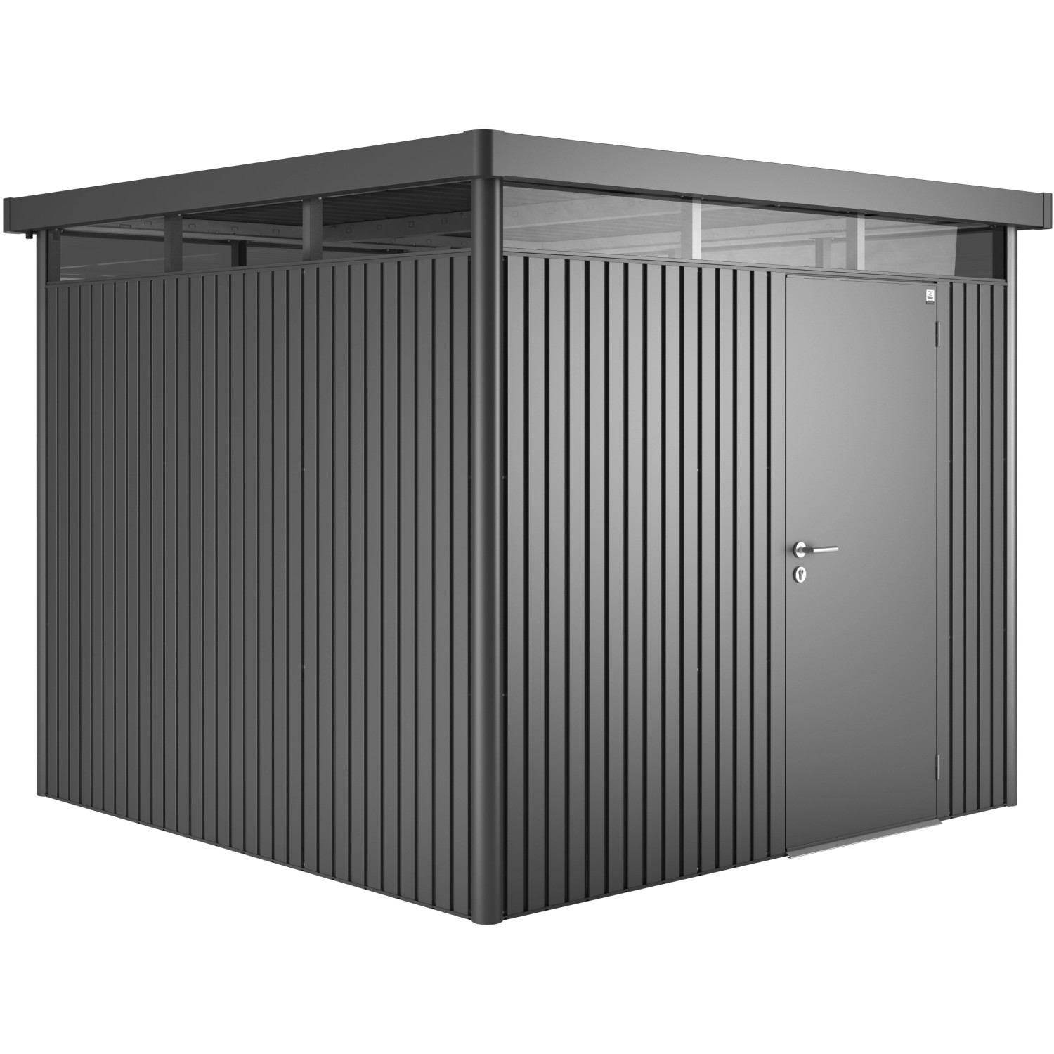Biohort Plechový domek HighLine H4 stand. dveře, tm.šedá, 275 x 275 x 222 cm