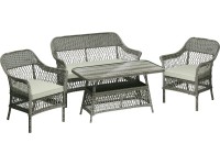Sestava zahradního nábytku Rosetown, polyratan, šedá, 4dílná Sestava zahradního nábytku Rosetown, polyratan, šedá, 4dílná