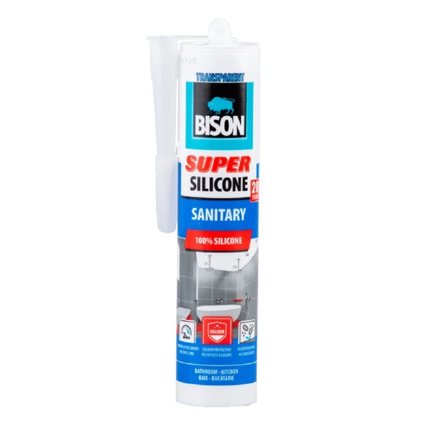 BISON Sanitární silikon SUPER čirý, 280 ml
