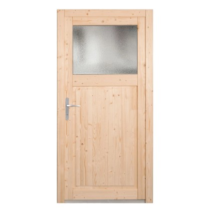 PANTO Dřevěné vedlejší vchodové dveře NET-501 přírodní smrk, 98 x 198 cm, L