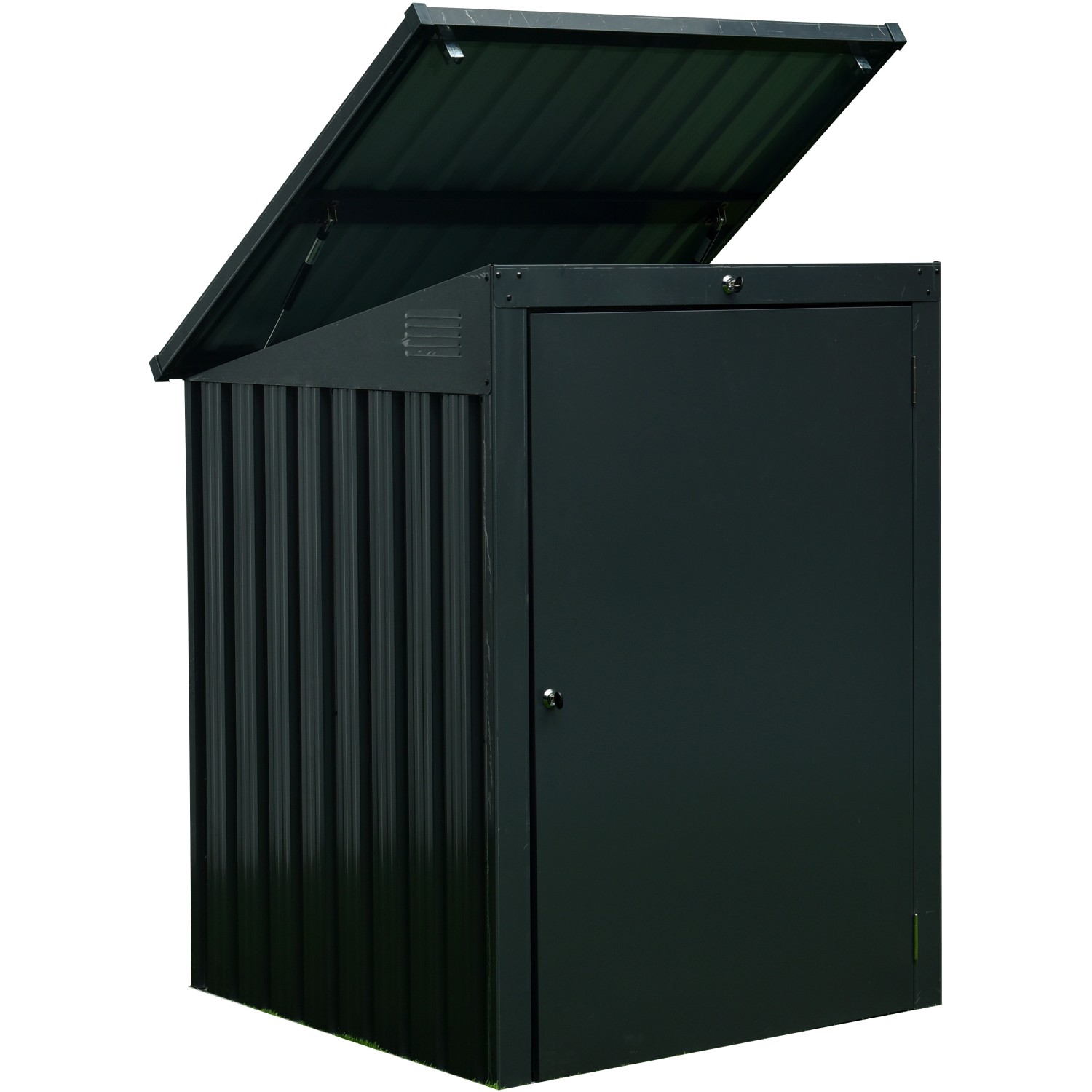 Floraworld Box na 1 popelnici, antracitová, 104 x 101 x 134/113 cm