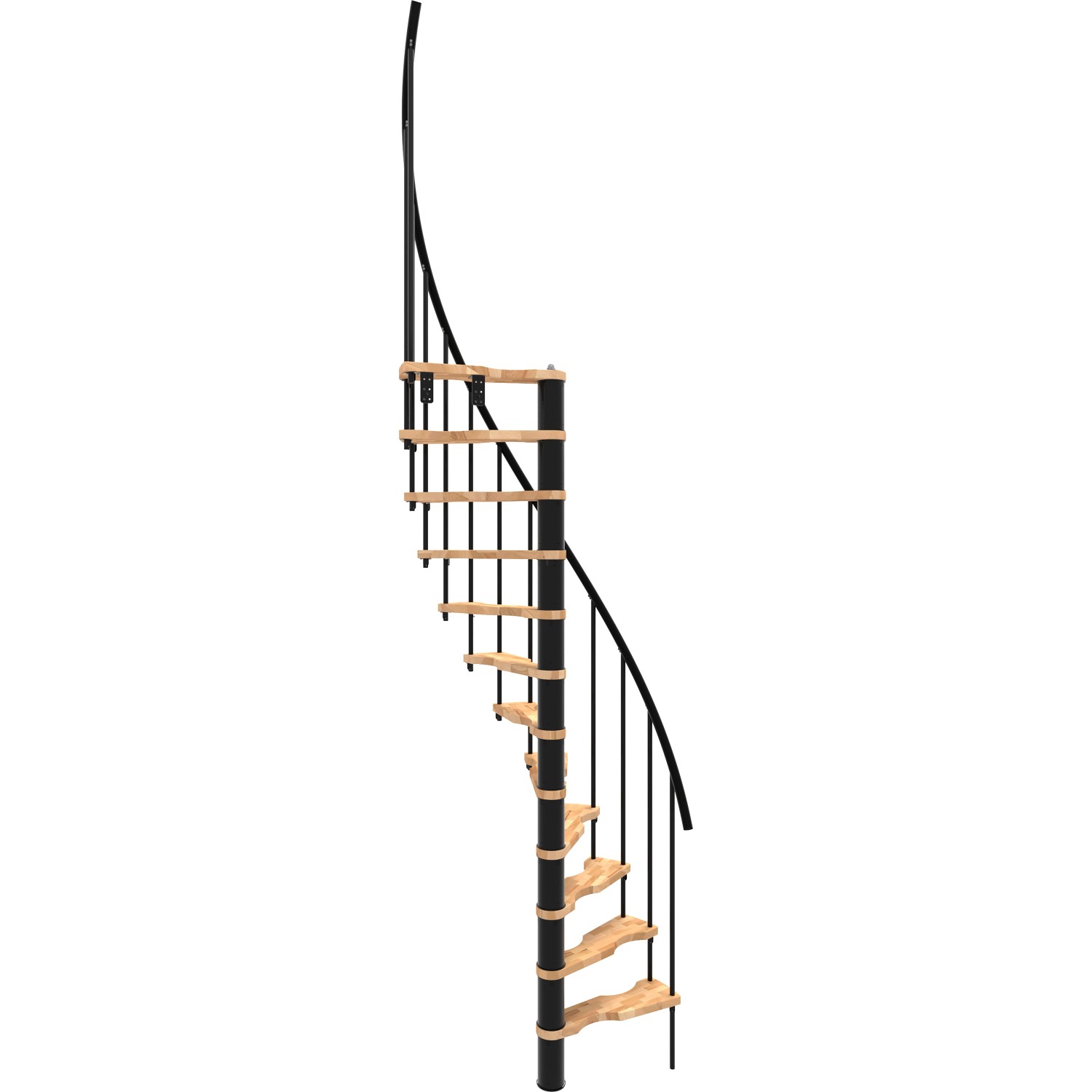 Minka STAIRS Prostorově točité schodiště Suono Smart buk/černá 120 x 68 cm
