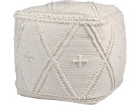 Pouf Desert Flower bílý 42 x 48 x 48 cm