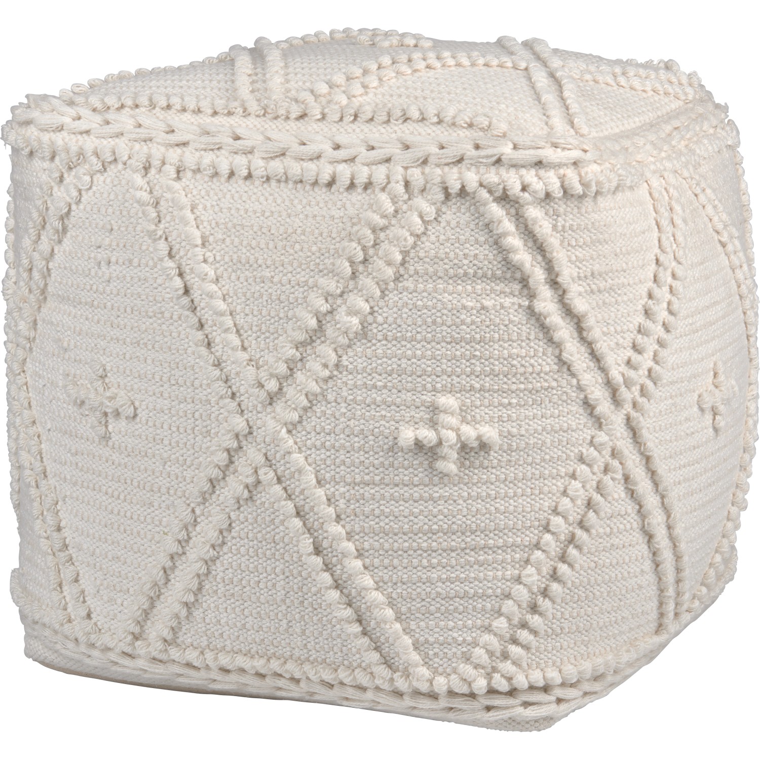 Pouf Desert Flower bílý 42 x 48 x 48 cm