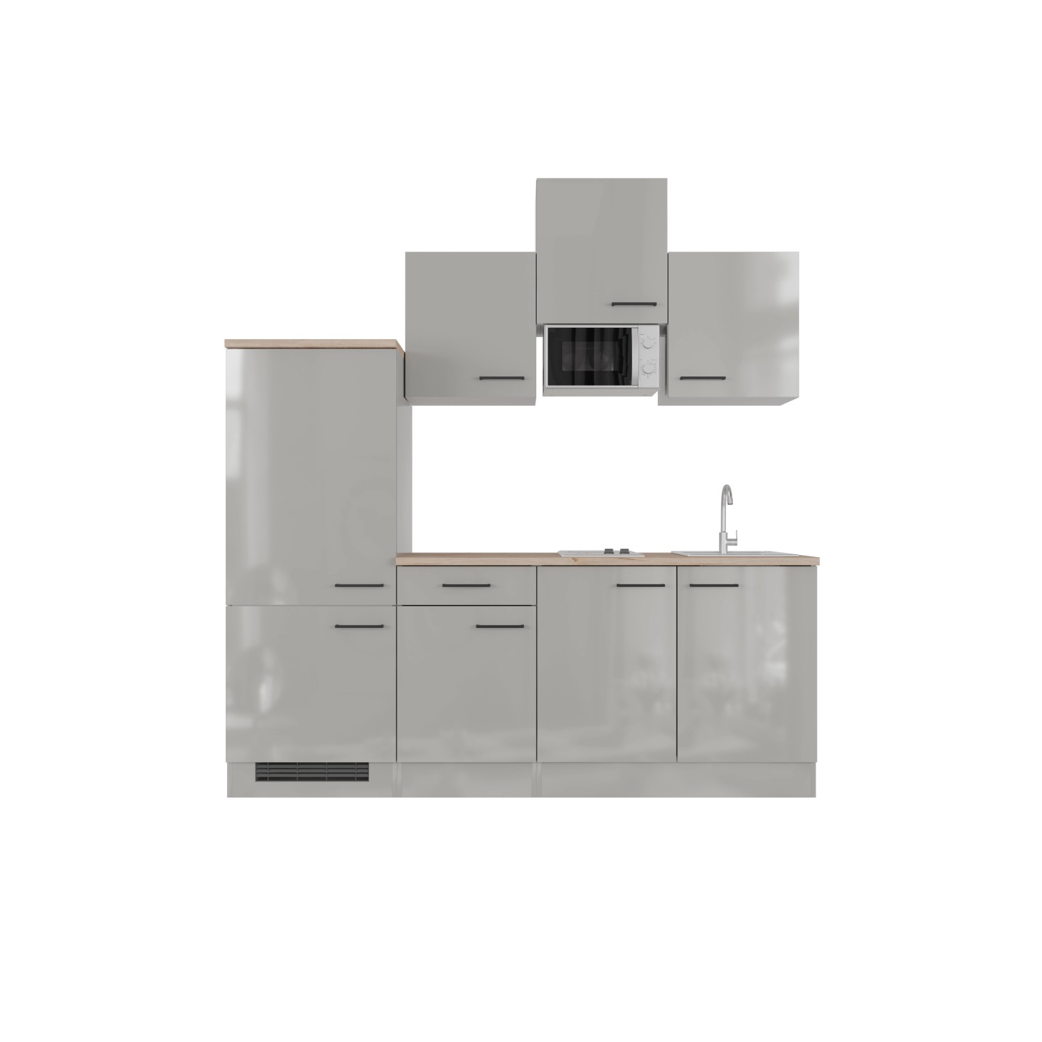 Flex-Well Kuchyně Lund 210 cm/typ 2 - lednice/varná deska/mikrovlnka