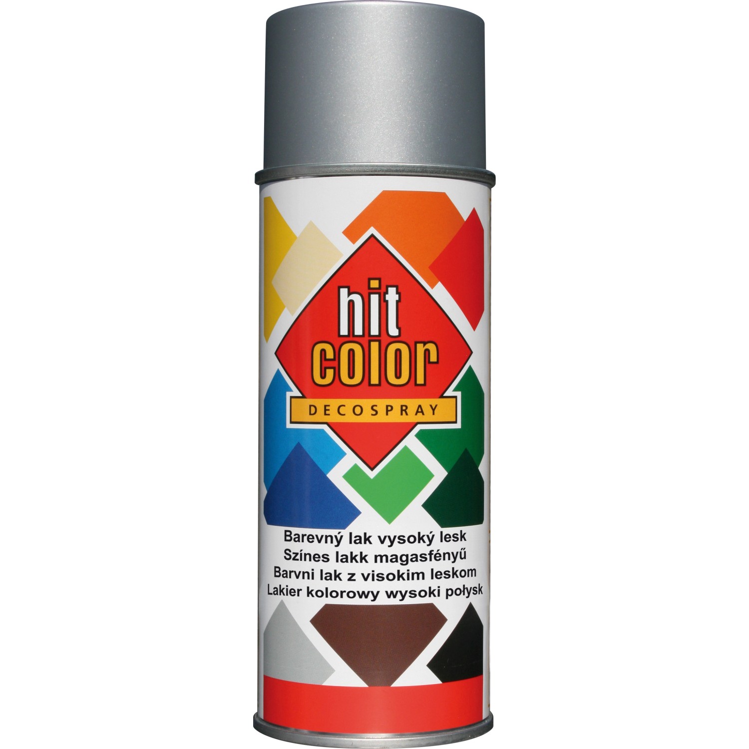hitcolor Dekorativní lak ve spreji vysoký lesk RAL 9006 bílý hliník 400 ml