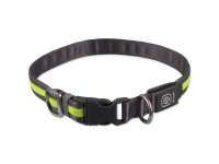 Dog Fantasy LED nabíjecí svítící obojek pro psy nylon zelený S-M 1,9x35-50 cm