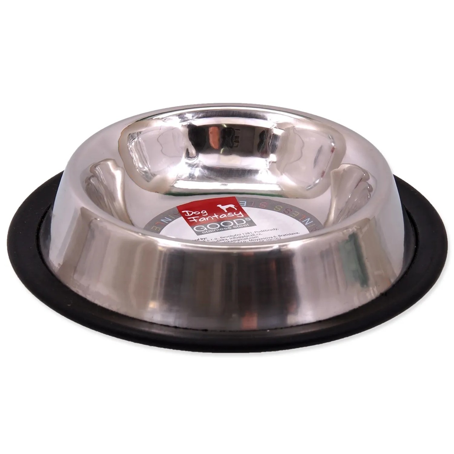 Dog Fantasy Goods Nerezová miska s gumou, pr. 15,5 x 3 cm, 190 ml
