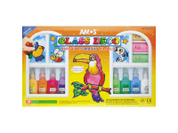 Amos Barvy na sklo sada 13 ks, 22 ml + fólie a šablony