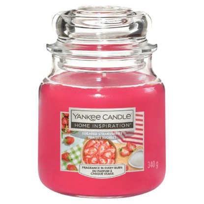 Yankee Candle Home Inspiration Svíčka ve skle střední Sugared Strawberries 340 g