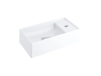 RAVAK Umyvadlo bez přepadu VEDA 400 W L keramické bílé 40,8 x 22,2 cm