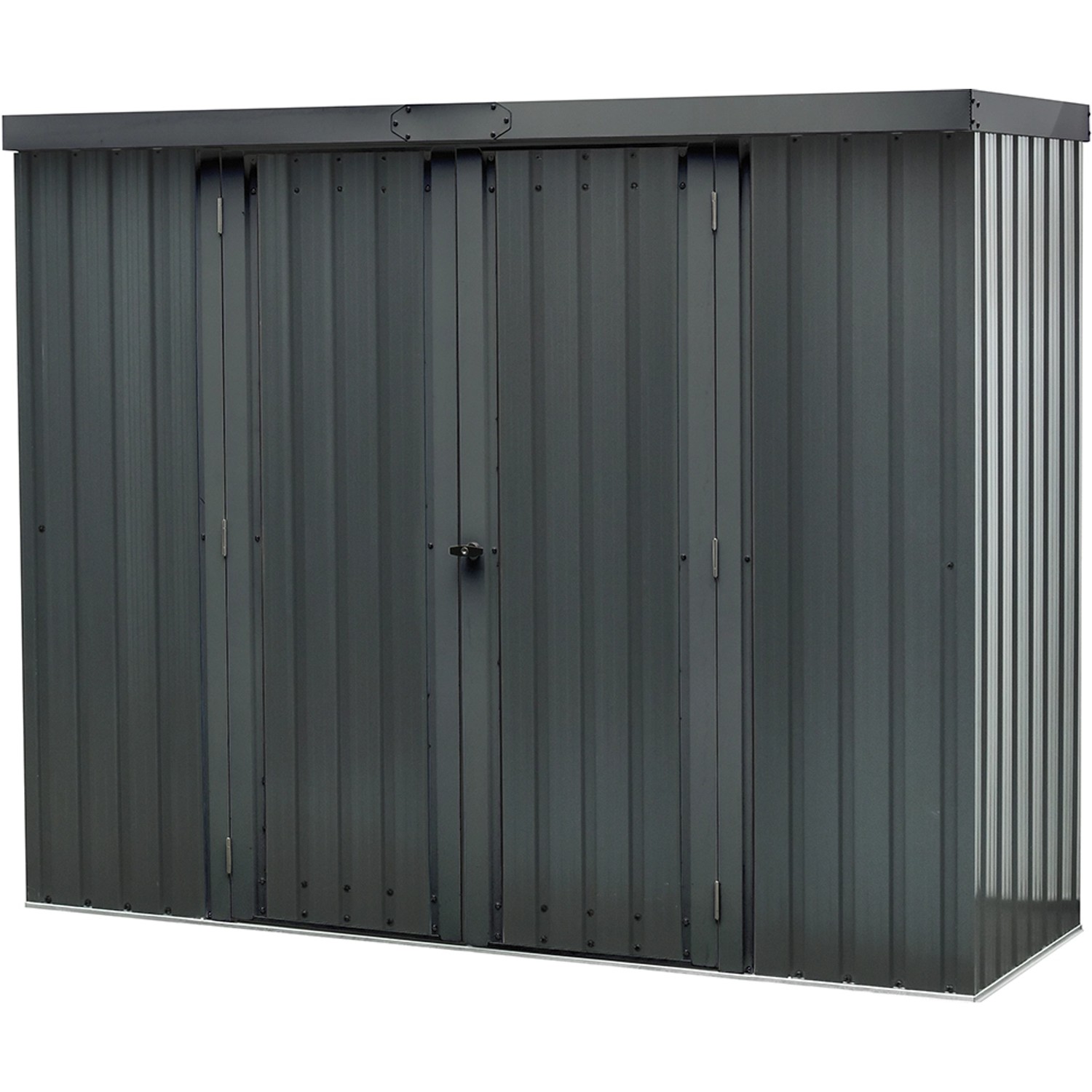 Floraworld Přístřešek na nářadí s plochou střechou, antracitová, 226 x 81 cm