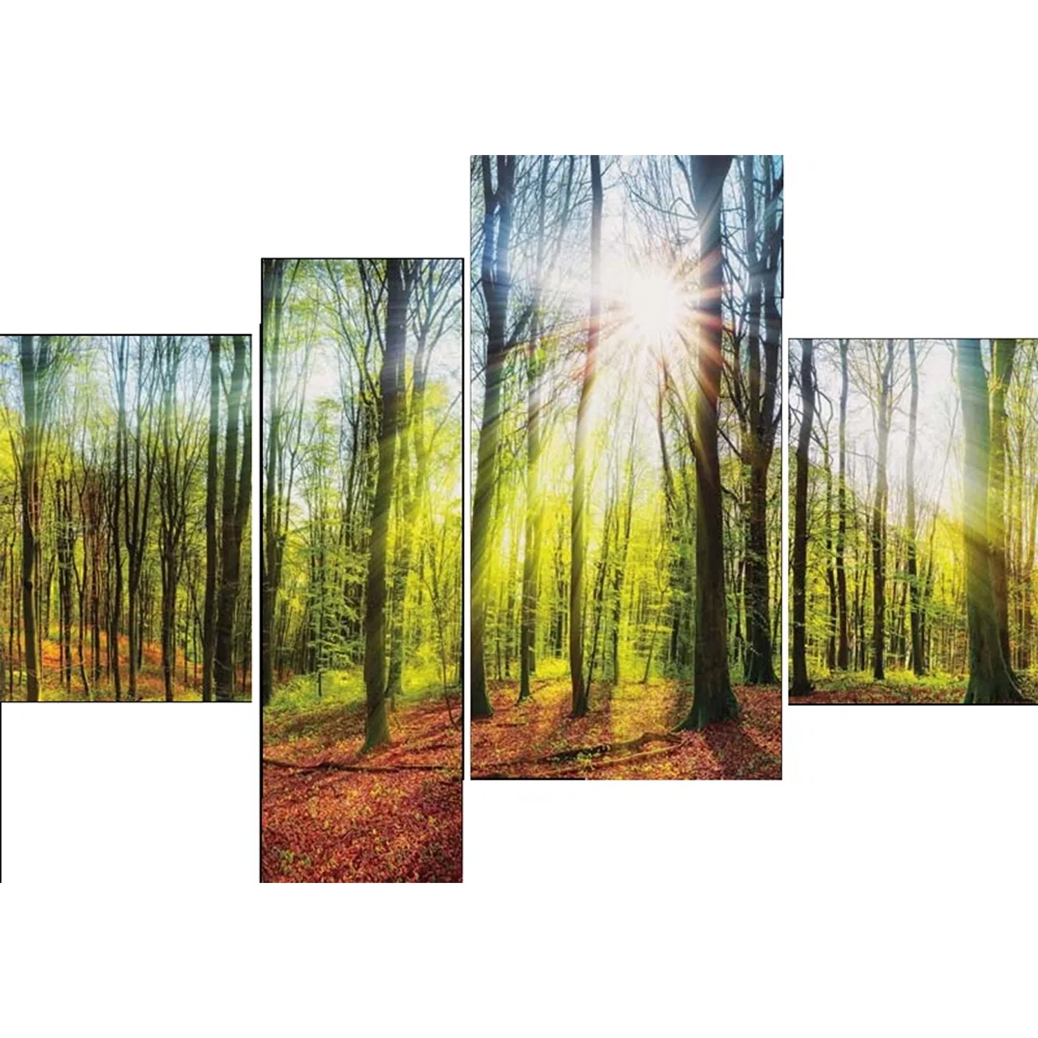 Bondecor 4dílná sada obrazů Krajina 70 x 100 cm