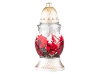 Hřbitovní sklo vánoční hvězda s vkladem 80 g, 24 cm