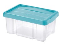 Tontarelli Úložný box s víkem PUZZLE transparentní/modrý 5 l