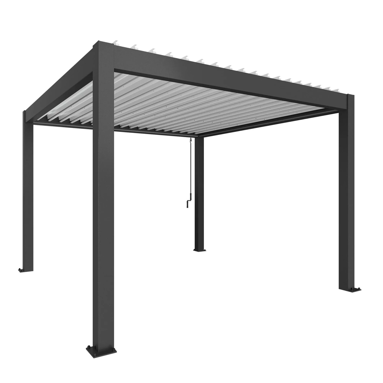 Biohort Pergola 3,5 x 3,5 tmavě šedá/bílá  367,5 x 367,5 cm