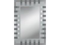 Kristall-Form Zrcadlo se sítotiskem Enzo, stříbrno-antracitové, 70 x 50 cm