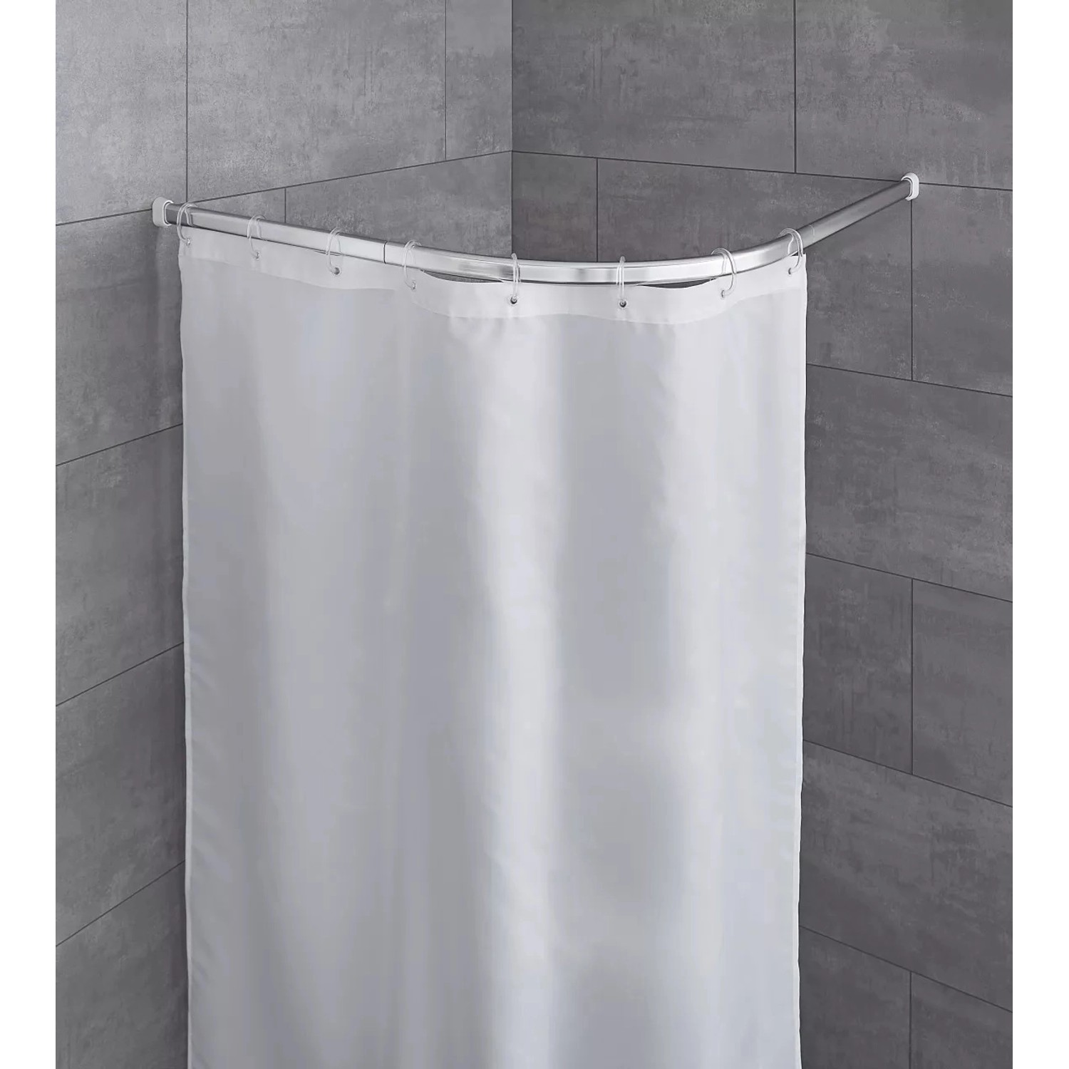 Kleine Wolke Zaoblená rohová sprchová tyč chromová, pr. 25 mm, 90 x 90 cm