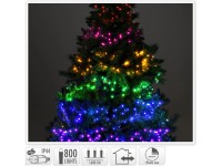 Koopman Světelný řetěz 800 LED barevné, černý kabel, 16 m