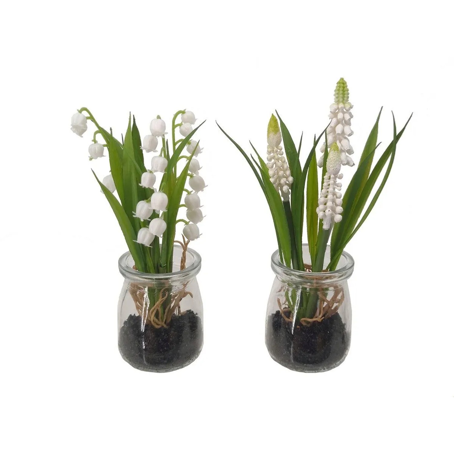 Boltze Umělé květiny ve skleněném květináči Phoebe, různé druhy, 1 ks