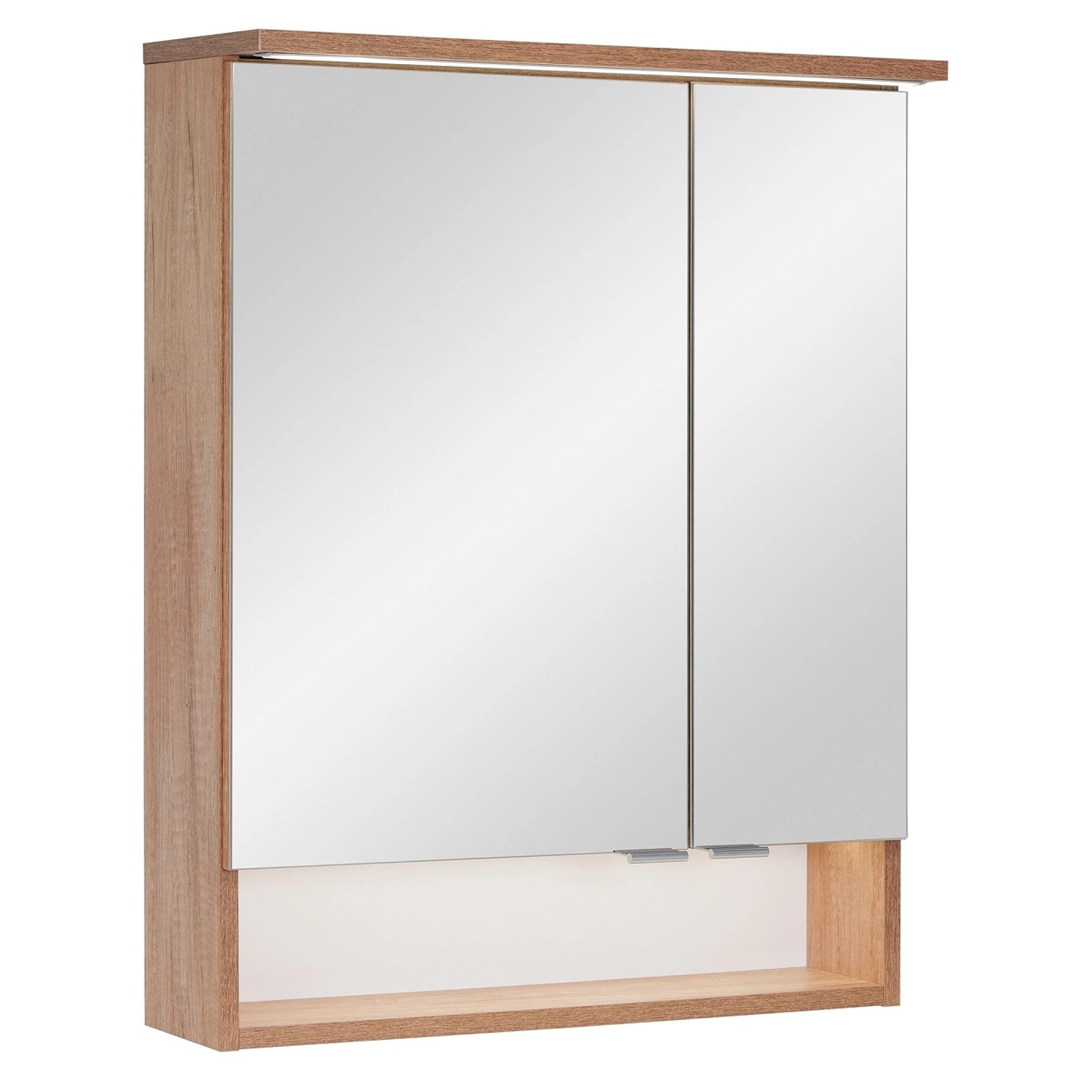 A-Interiéry Zrcadlová skříňka s LED osvětlením Doria N 60 ZS, dub country