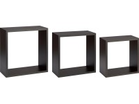 Sada krychlových poliček na zeď Meddon, MDF, matná černá, 3 ks