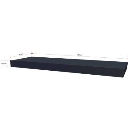 Gutta Obdélníková stříška BS 250x90 cm, antracitová, s LED osvětlením. Moderní stříška nad vchodové dveře v Bauhaus stylu.