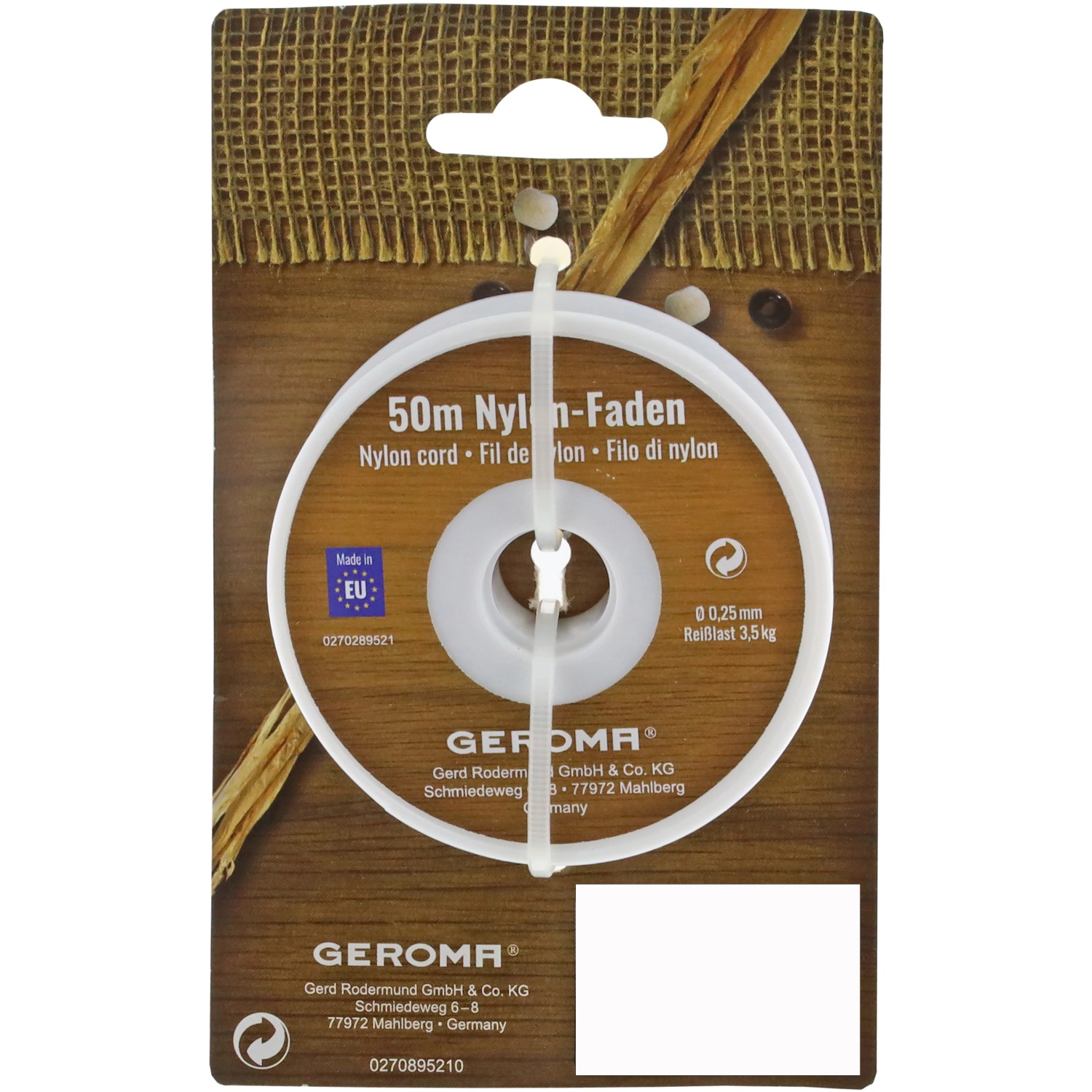 Dekorační nylonová nit na cívce, 50 m