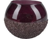 Svícen na čajové svíčky Blush Bordeaux, sklo, fialový, 10 x 11 cm Svícen na čajové svíčky Blush Bordeaux, sklo, fialový, 10 x 11 cm