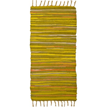 Ručně tkaný koberec Alabama, barva žlutého slunce, 60 x 120 cm