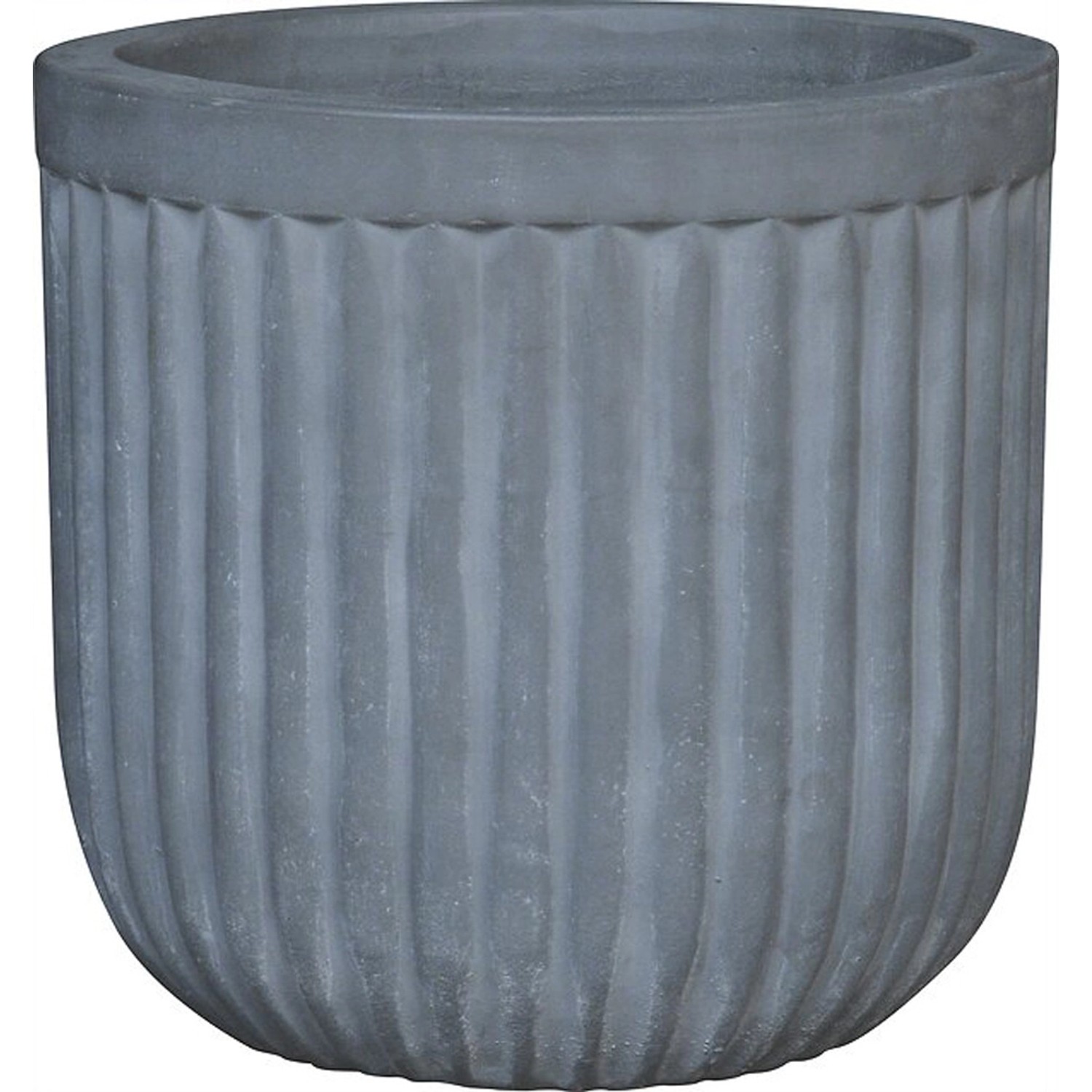 Terakotový květináč Terra Groove strukturovaný greige/světle šedá pr. 36 x 35 cm