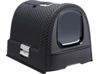 Curver Toaleta pro kočky Rattan 39 x 39 x 51 cm, šedá antracitová Curver Toaleta pro kočky Rattan 39 x 39 x 51 cm, šedá antracitová