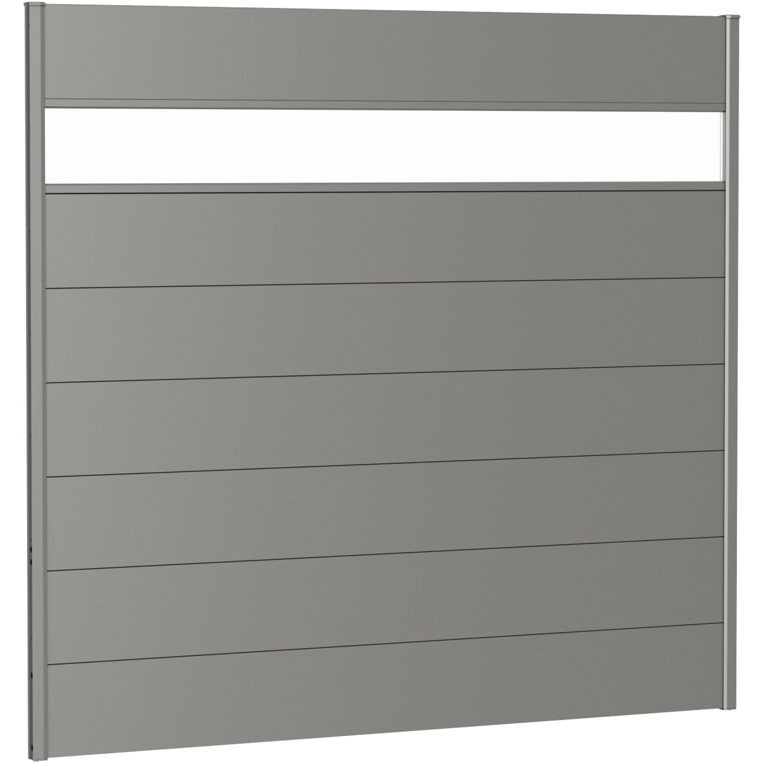 Biohort Plný plot s částečným prosklením, křemenově šedý, 200 x 180 cm