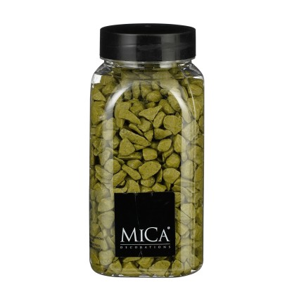 MICA Decorations Ozdobné kamínky v plastové dóze zelené 5-8 mm