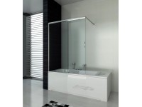 Sanotechnik Vanová zástěna s posuvnými dveřmi E1214C, chrom, 140 x 120 cm