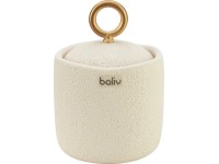 baliv Kosmetická dóza s víkem Cosy Wave, krémová zlatá, polyresin, pr. 9 x 13 cm