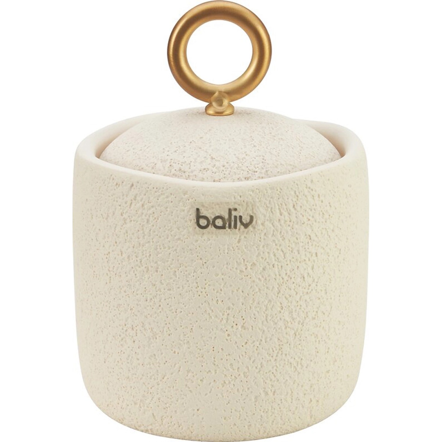 baliv Kosmetická dóza s víkem Cosy Wave, krémová zlatá, polyresin, pr. 9 x 13 cm