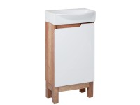 A-Interiéry Koupelnová skříňka Dorian 40 P s keramickým umyvadlem 40 cm bílá/dub