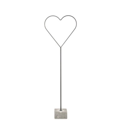 DRAGIMEX Stojací dekorace srdce s betonovým stojanem antracitové 135 cm