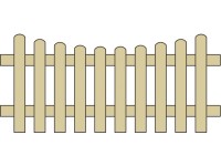 Plaňkový plot s obloukem dolů tlak. impreg., KDI zelený, 180 x 85/70 cm