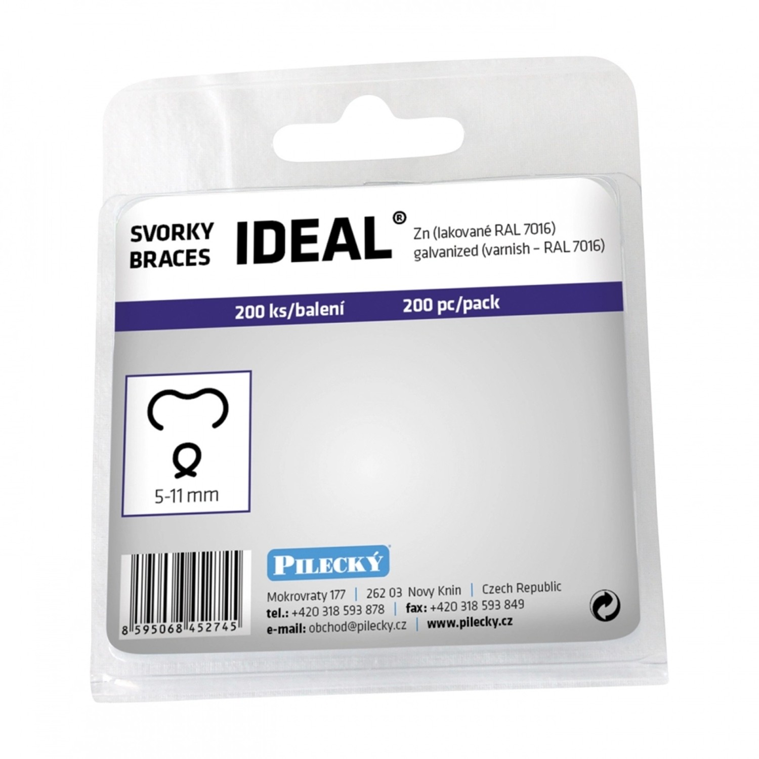 PILECKÝ Svorky IDEAL Zn+PVC antracitové, 200 ks