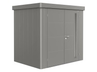 Biohort Plechový zahradní domek Neo1B dvoukřídlé dveře křem. šedá 236 x 180 cm